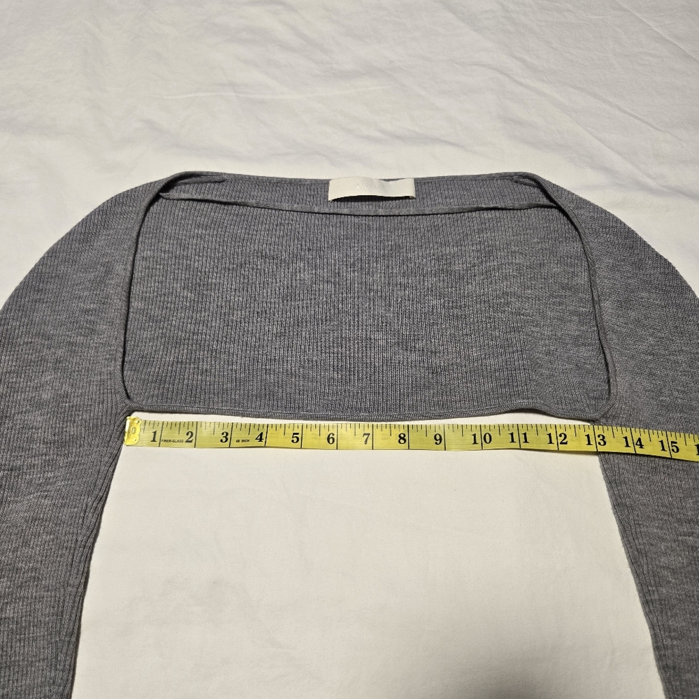 Dion Lee Gray Ribbed Knit Shrug Cardigan Bolero Sweater Sleeves - Picture 7 of 9